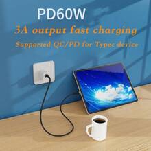 USB C 转 USB C 数据线，Type-C 60W 充电器线快速充电兼容 16 系列、Pro 2020、Pixel 等（黑色）兼容 16、16 Pro Max、15、15 Plus、15 Pro、15 Pro Max，兼容 Redmi，兼容 OnePlus Type C - 黑色 - 查看 5