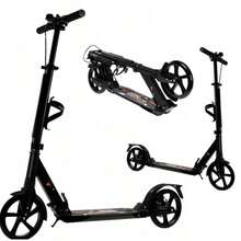 LARGE FOLDABLE SCOOTER, SHOCK ABSORBER, CITY BRAKE, 100 KG, BLACK - Black - View 1