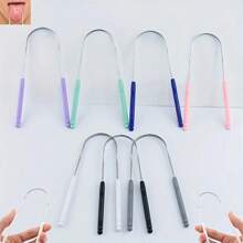 1pc Stainless Steel Tongue Scraper, Oral Cleaning Tool With Ergonomic U-Shaped Handle, Multi-Color Options, Effective For Oral Hygiene And Fresher Breath, Personal Care & Cleaning Tool, Durable Metal Cleaning Tool, Bathroom Home Decor, Living Room, Bedroom, Gift For Men, Women, Parents, Friends, Wedding, Party, Birthday, New Year, Accessory, Fun Gift, Color And Style Randomly Shipped