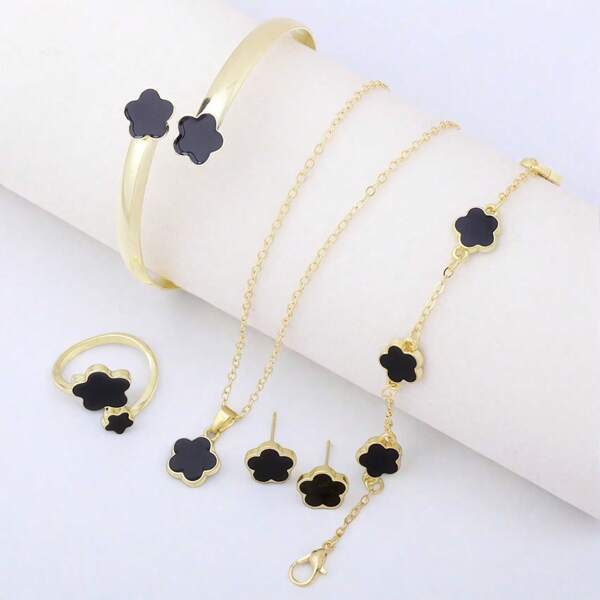 Bestselling Fashion Lucky Clover Jewelry Set, Minimalist Style Suitable For Party, Date, Valentine's Day Gift