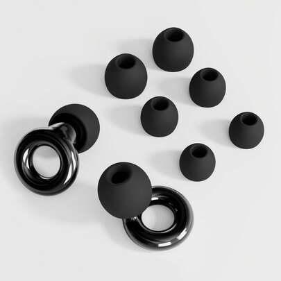 HUAK 1 Pair Electroplated Ear Plugs, Silicone Material, Concert Earplugs, High-Fidelity Hearing Protection Noise-Proof, Suitable For Work And Noise Sensitive, 4 Pairs Of XS, S, M, L Noise-Proof Earplugs