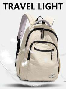 女士防盗可折叠多隔层背包，可装15.6英寸笔记本电脑，多口袋轻便可水洗书包，多功能书包，大容量旅行包，便捷通勤日用包