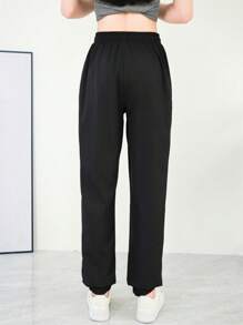 Women'S Sports Pants, Ice Silk Drawstring Waist Joggers, Lightweight Quick-Dry Casual Sweatpants, Ankle-Length Pants Tights