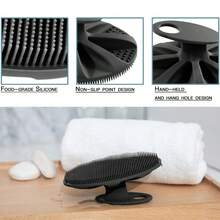 2 Pack Silicone Body Scrubber Brush For Shower, Exfoliating Massage Tool With Soft Bristles For Sensitive Skin, Back Cleaning Brush For Men Women, Dark Green - Gray+black - 查看 3