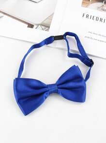 1 Stück Unifarben Business-Fliege mit verstellbarem Clip-Kragen-Accessoire für Hochzeitspartys oder Trauzeugen. ABSCHLUSSFEIER-SAISON, BÜHNENAUFFÜHRUNG, SCHWARZE SATINFLIEGE (GROSSE GRÖSSE 12*6,5CM)