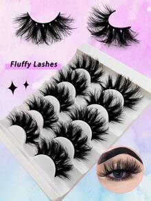 5 对 Flu-Ffy 假睫毛 8D 睫毛 20 毫米长 戏剧性假睫毛或凌乱浓密假睫毛 - 濃密款 - 查看 3