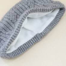 1pc, 45g Thick Rib Knit Headband, Solid Color Elastic Ear Warmer Headband, For Daily Use, Autumn/Winter, Fleece Lined, Stretchy
