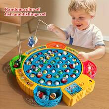15/24/45 piezas Juego de pesca musical giratorio para niños, juego de pesca eléctrico giratorio con peces realistas, música y luces divertidas, juguete educativo de plástico para que los niños pequeños y los niños practiquen la coordinación mano-ojo y la concentración, juego interactivo familiar para jugar en interiores y exteriores, perfecto para regalos de Navidad, sorpresas de cumpleaños, recompensas escolares, actividades entre padres e hijos y entretenimiento para fiestas familiares - juguetes de pesca - Ver 3