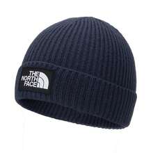The North Face 男女通用 TNF LOGO 方头翻边帽，舒适保暖羊毛休闲帽，适合跑步、健身、训练、运动、针织帽