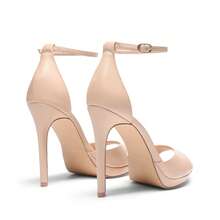 Women Sexy High Stilettos Heeled Sandals Ankle Strap Open Toe Party Summer Sandals, Fashion Dress Shoes Wedding Bridal Pumps Sandals - 裸色 - 查看 8