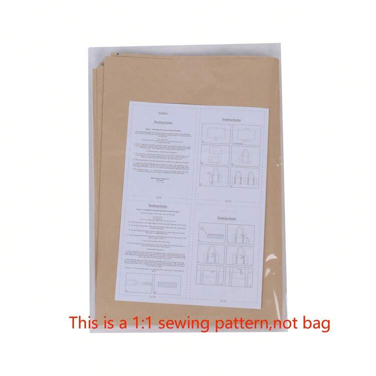 Bolso de mano con lazo en miniatura, patrones de costura a escala 1:1 para mujer, diseños de prototipo de bolso de estilo, plantillas de coser perfectas para manualidades de bolsas - el regalo ideal para principiantes y entusiastas de la costura - Marrón - Añade 2