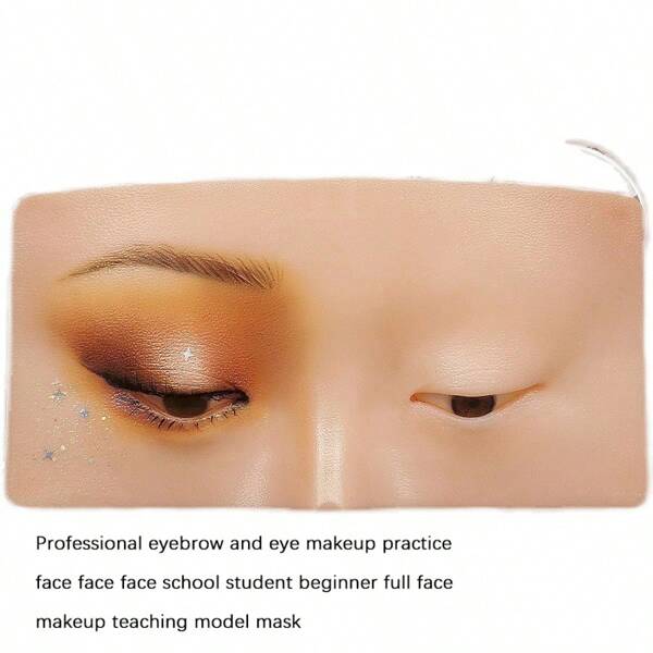 Piel de silicona para práctica de maquillaje en rostro, tablero de aprendizaje de maquillaje para práctica manual, modelo biónico para dibujar sombras de ojos, cejas y delineador de ojos