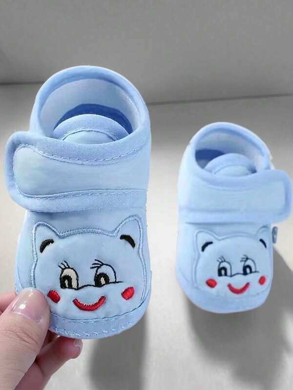 0-1 Years Old Cute Cartoon Cat Soft Comfortable Cloth Bottom Infant Toddler Shoes For Infant Boys Girls, Suitable For Daily Home Wear