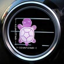 1pc Cute Luminous Colored Turtle Car Air Conditioning Vent Car Decoration Decoration Turtle Decoration Interior Fresh Air Vent Aromatherapy Clip - Big Turtle - View 11