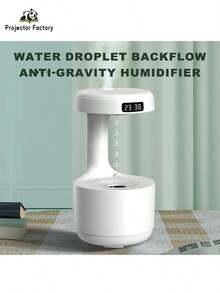 LIPETY 800ML Anti-Gravity Water Humidifier,Air Purifier, Drop Humidifier 2 Mode 4H Power Off Protection Suspended Water Drop Ultrasonic Cold Fog Machine Holiday Humidifiers For Bedroom (White) - White - View 5
