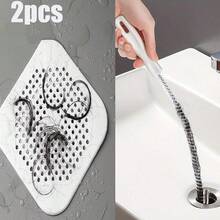 2/1 件柔性水槽和排水管清洁刷，下水道疏通毛发去除器，手动管道疏通器，适用于厕所、浴室、厨房 - 无需电力