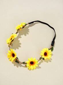 1 Peça Faixa de Cabeça Boêmia de Poliéster com Estampa Floral, Coroa de Decoração Floral, Adequada para Tiara de Todas as Estações, Guirlanda de Cabelo, Circlet de Cabelo