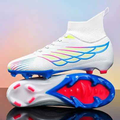 1 Pair New Men's Football/Soccer Shoes Recommended For School, Match, Training, High-Top, Long/Short Studs, Anti-Slip, Suitable For Adults And Women