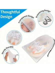 5/10 pezzi Sacche per scarpe da viaggio, grandi sacche per scarpe trasparenti, impermeabili e anti-polvere, portatili, per l'imballaggio delle scarpe, borsa porta scarpe unisex, scatola per scarpe, organizer per scarpe da viaggio, per viaggi estivi, vacanze, brevi viaggi, crociere, università, casa, hotel