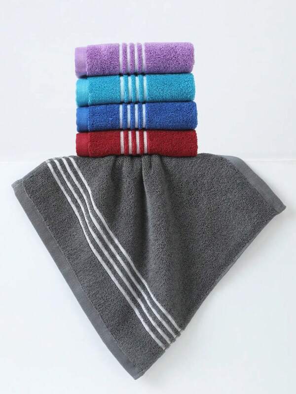 1/5/10条方形手帕，34*34厘米，纯色，简约设计。吸水速干手巾，适用于浴室、厨房、旅行、酒店，适合男士、女士、情侣、四季、学校、返校、旅行、旅行必需品、家居必需品、毛巾、护肤品等场合。