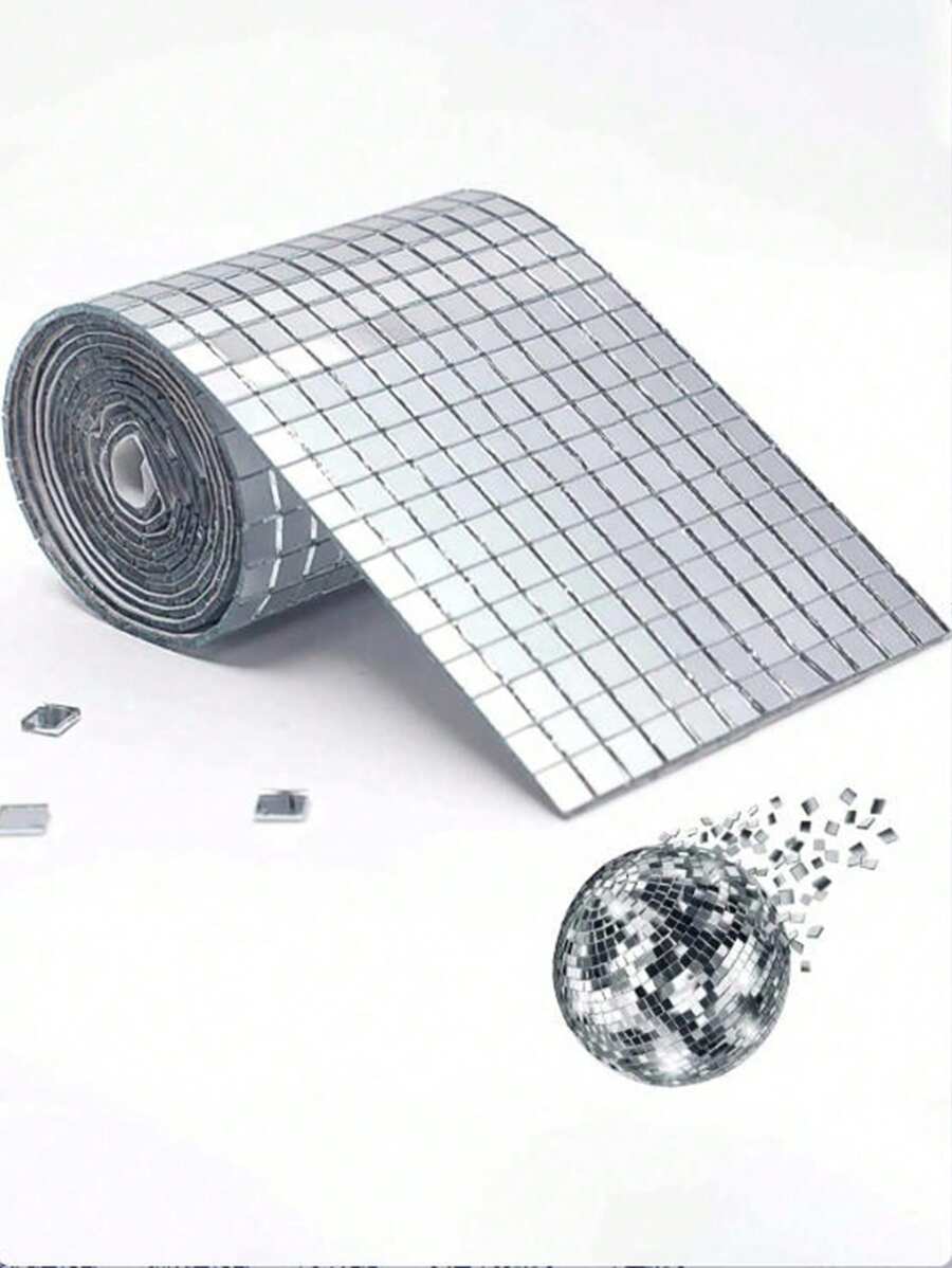 1600PCS- Real Glass Mirror Mosaic Tiles, Self-Adhesive Mirror Stickers, Mini Square Mirrors For Crafts, Home Decor, Disco Party Decorations, DIY Disco Balls, Vases, Cups, Picture Frames (5 X 5 Mm And 10x10 Mm)
