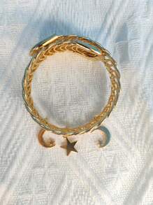 1/2 szt./zestaw metalowych klipsów do zasłon w kształcie gwiazdy i księżyca w stylu vintage, proste klamry do zasłon, odpowiednie do salonu, sypialni, gabinetu, dekoracji domu, prezentów urodzinowych, akcesoriów do zasłon, prezentów na Halloween, dekoracji na Halloween, dekoracji na jesień, dekoracji pokoju, dekoracji ściennych, naklejek ściennych