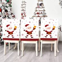 4 piezas/6 piezas/280 piezas Fundas para sillas navideñas, fundas para sillas con diseño de Papá Noel y campanas, decoraciones navideñas para fiestas, fundas para sillas de Navidad para interiores y exteriores, suministros para fiestas navideñas, adecuadas para reuniones familiares navideñas, decoración de ambiente para fiestas festivas, regalos, decoración temática de restaurante, fundas para respaldos de sillas de lino, decoración estacional para el hogar, fundas para sillas resistentes a la suciedad, fundas para sillas de comedor navideñas