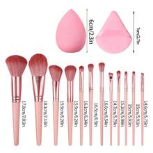 14pcs Premium Makeup Brush Set, Including Foundation Brush, Makeup Sponge Sponge, Face Makeup Brushes - Pink - View 7