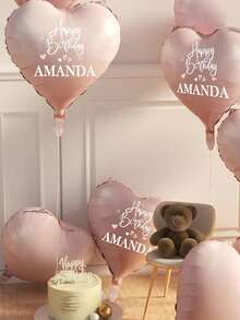 1 pezzo Palloncini a forma personalizzata 2025, palloncini in alluminio rosa a forma di cuore da 18 pollici, adatti per matrimoni, San Valentino, proposte di matrimonio, anniversari, lauree, feste di compleanno, feste di moda, addii al nubilato, celebrazioni del Giorno dell'Indipendenza e feste estive, decorazioni per photobooth, decorazioni per l'atmosfera, cartelli di benvenuto