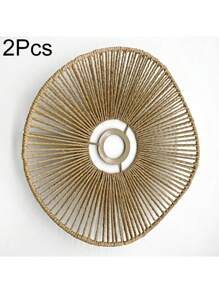 1pc Woven Pendant Light Shade, Natural Simple Hand Weaved Pendant Light, Ceiling Rattan Hanging Lamp Shade, Creative Farmhouse Hanging Lamp, Rattan Chandelier Pendant Light