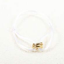 1 Pieza Brazalete de acero inoxidable ajustable hecho a mano con 3 círculos huecos, joya minimalista unisex como regalo para parejas