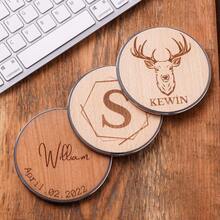 Personalized Name And Logo Wood Wireless Charging Station, 15W Fast Qi Charging Phone Pad, Corporate Employee Gift , Special Fathers Gift