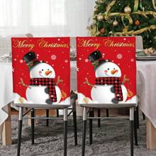 4pcs/6pcs/280pcs Christmas Chair Covers, Red Background Snowman Design Chair Slipcovers, Christmas Party Decorations, Indoor & Outdoor Christmas Chair Covers, Christmas Party Supplies, Suitable For Christmas Family Gatherings, Holiday Party Atmosphere Decoration, Gift Giving, Restaurant Theme Decor Sets, Home Linen Chair Covers, Seasonal Home Decor Dirt-Resistant Chair Covers, Holiday Dining Chair Covers