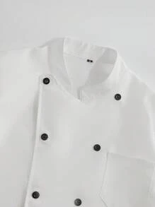 Unisex Chef Jacket, Short Sleeve, Solid Color Chef Coat For Hotel Restaurant Uniform