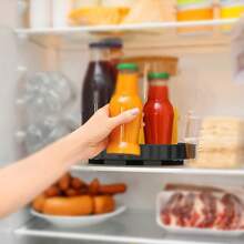 3PCS Lazy Susan Organizer, Rotating Spice Rack Turntable For Cabinet Pantry Tray - Black - View 8