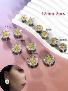 2 件不锈钢耳塞，大号双喇叭合金量规，拉伸螺丝配合通道量规 2g - 5/8 英寸身体穿孔首饰