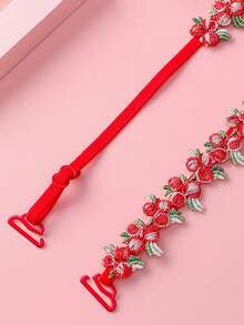 2 件彩色花卉刺绣胸罩肩带，适合狂欢 - 彩色 - 查看 7