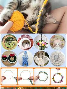 10/15 piezas Anillos metálicos de 2/3/4 pulgadas en dorado y plateado para manualidades, aros florales para macramé, aros para atrapasueños, suministros DIY para macramé y atrapasueños - Dorado - Ver 10