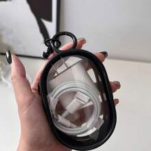 PVC Storage Bag For Organizing Data Cables, Chargers, Earphone, Earbud, Keys, Change, Clear Figure Display Bag With Keychain, Makeup Bag, Multi-Functional Storage Box For Holiday Travel, Outdoor Activities Cable Organizer Charger Accessories Travel Essentials