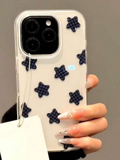 Y2K 可爱星星软胶手机壳，兼容 17 Pro Max、17 Pro、17 Air、17、15、16 Pro Max、14 Pro、13、12、11，亮面软壳，礼盒包装