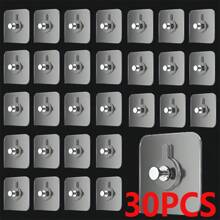 10/20/30pcs Plastic Self-Adhesive Wall Hooks - Heavy-Duty 5.9kg Max - No Drill Picture Hangers For Home & Office Decor, Easy Install, Durable Plastic, Transparent Design, Wallmounted, Home Decor Hooks|Transparent Design|Heavyduty Hangers, Hooks For Hangin