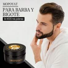 Bálsamo para Barba MOPOYAT - ¡Refuerza tu barba! Nutre y fortalece - Limpieza profunda - Bálsamo para el crecimiento de la barba al 20 % - Sin alcohol - Blanco - Ver 5