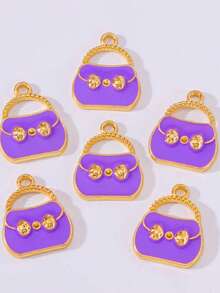 10 件/包卡通风格锌合金油滴 DIY 珠宝饰品，适用于配饰、手袋、钥匙扣、吊坠 - 手提包 - 查看 14