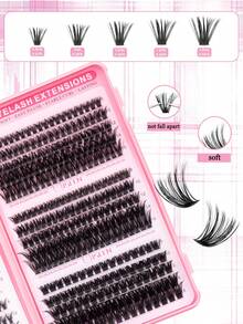 600pcs False Eyelashes Set - Eyelash Extension Kit, 8-16mm Mixed Individual False Eyelashes, Includes Eyelash Glue, Sealer, Tweezers, Brush For DIY Eyelash Extension At Home - Black - View 5