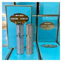 Travel Perfume Bottle Refillable,Perfume Travel RefillableSpray Bottles Leather Dispenser, Portable Empty Spray Bottle Dispense Filling Atomizer 5ml Golden