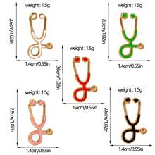 Set de 14 pièces Broche de stéthoscope minimaliste, Badge métallique de soins de santé créatif