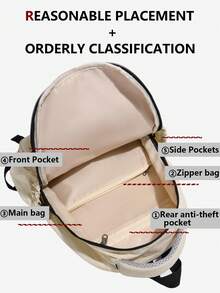 女士防盗可折叠多隔层背包，可装15.6英寸笔记本电脑，多口袋轻便可水洗书包，多功能书包，大容量旅行包，便捷通勤日用包