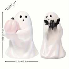 Resin Ghost & Bat & Pumpkin Statue, Suitable For Indoor/Outdoor Halloween Decor And Gift Home Decor Fall Decor Room Decor