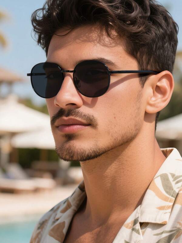 1 pereche ochelari de soare unisex retro rotunzi din metal, potriviți pentru festivaluri de muzică electronică, călătorii, vacanță, sport, condus, festivaluri, plajă, ieșiri, accesorii de vară, ieșiri în familie, protecție UV, golf, drumeții, ținută elegantă, accesorii stil stradal, atmosferă de vacanță, sport, petreceri, activități în aer liber, stil stradal, pescuit, activități în aer liber, sărbători, protecție solară, vacanță