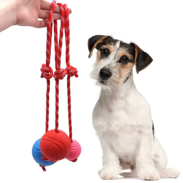 Rubber Chew Ball Pet Toy, Elastic Bite-Resistant Grinding Teeth Interactive Entertainment Dog Ball Toy
